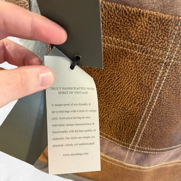 SOLD Myra Bag Side Floral Print Canvas Tote Patchwork NWT - Picture 5 of 15